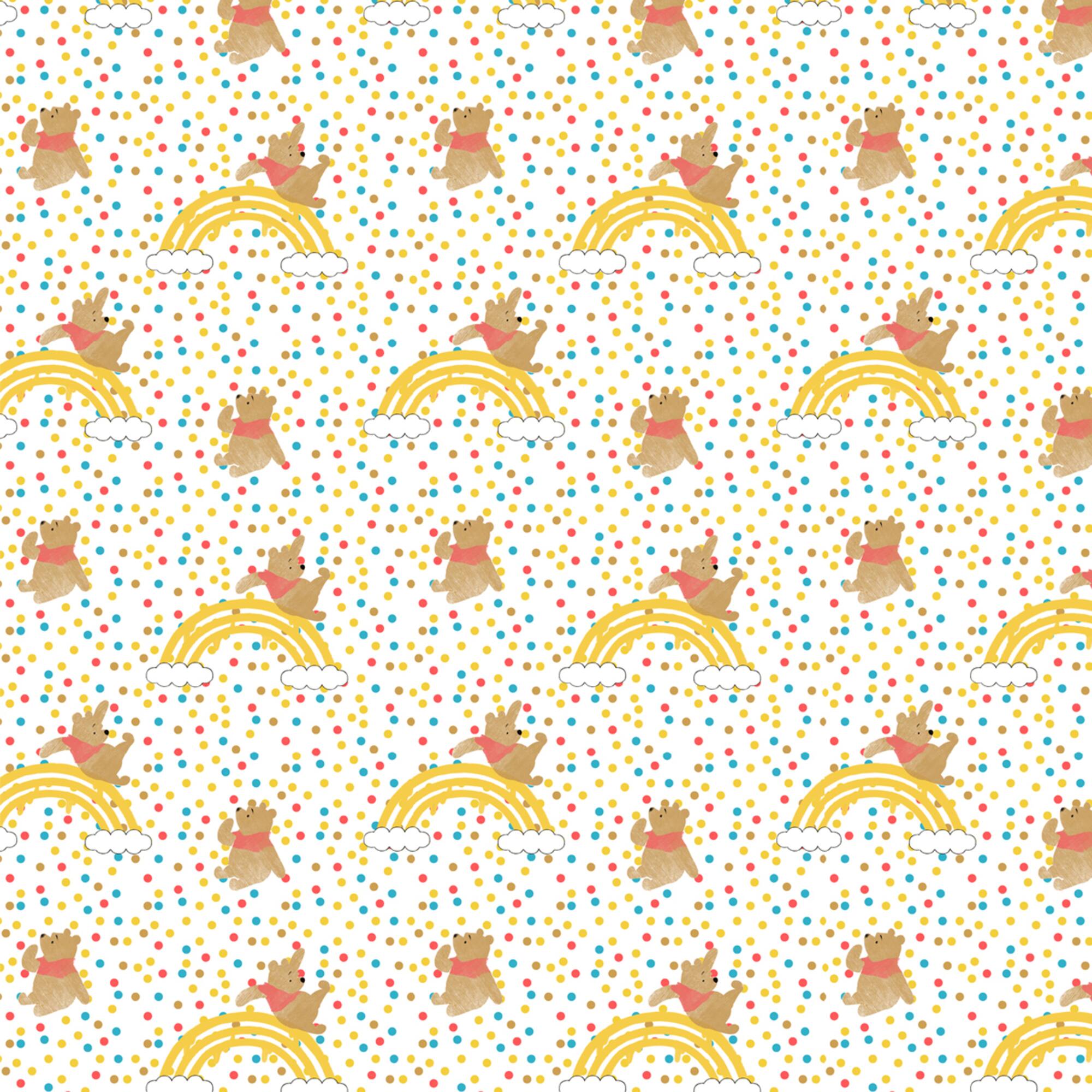 Disney® Winnie the Pooh Rainbow Jump Cotton Fabric